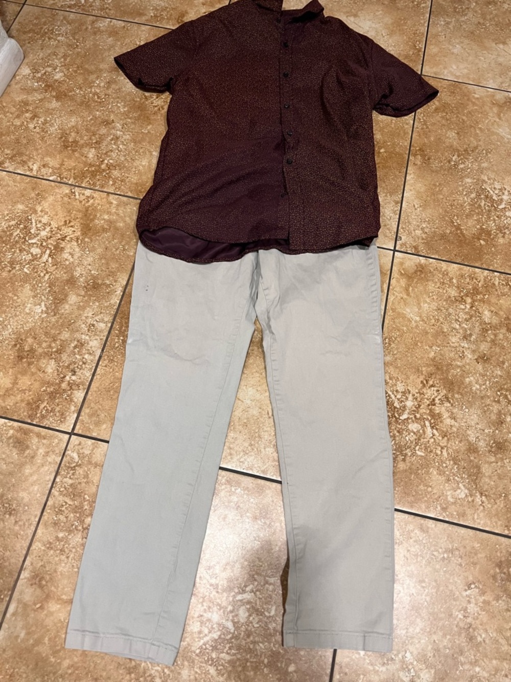 Calvin Klein Light Gray Slim Straight Chinos